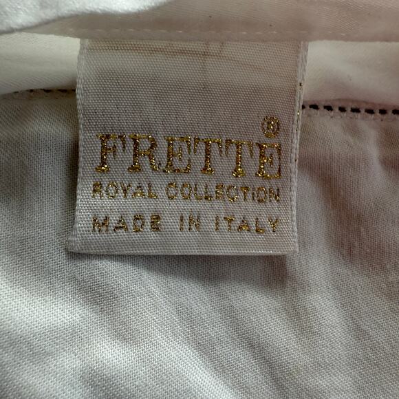 Frette Royal White Gold Filigree 25x25 Italy PillowCover PillowCase Bedding - Picture 4 of 8